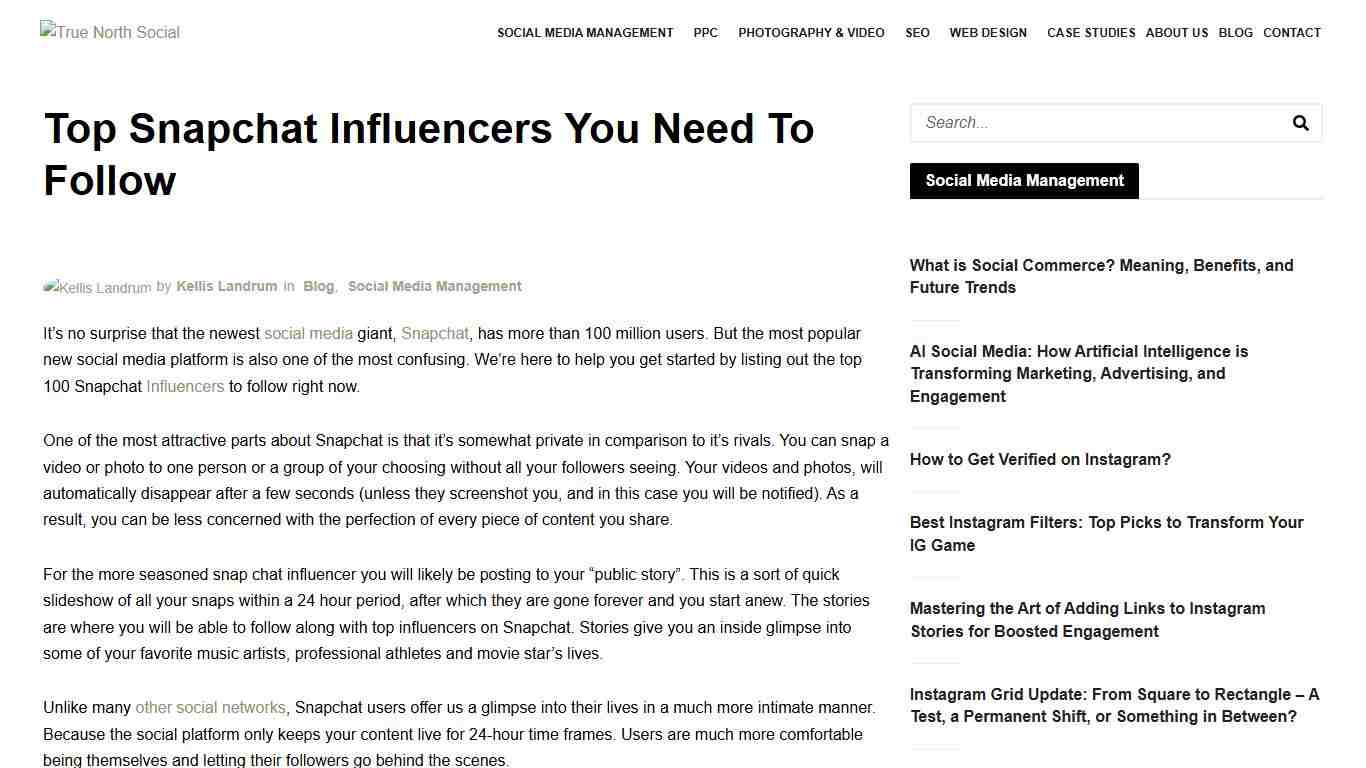 Top Snapchat Influencers You Need To Follow Today TrueNorthSocial - 2026